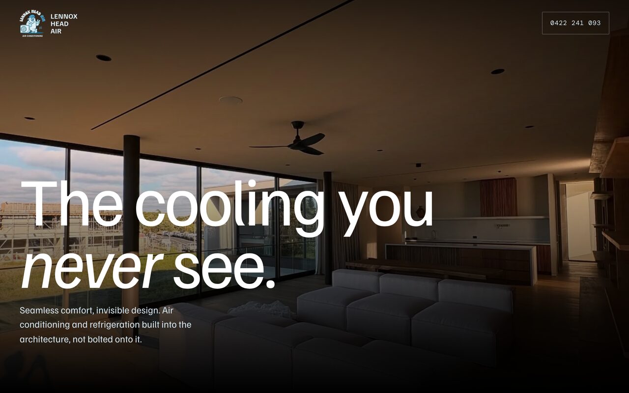 Lennox Head Air website, desktop