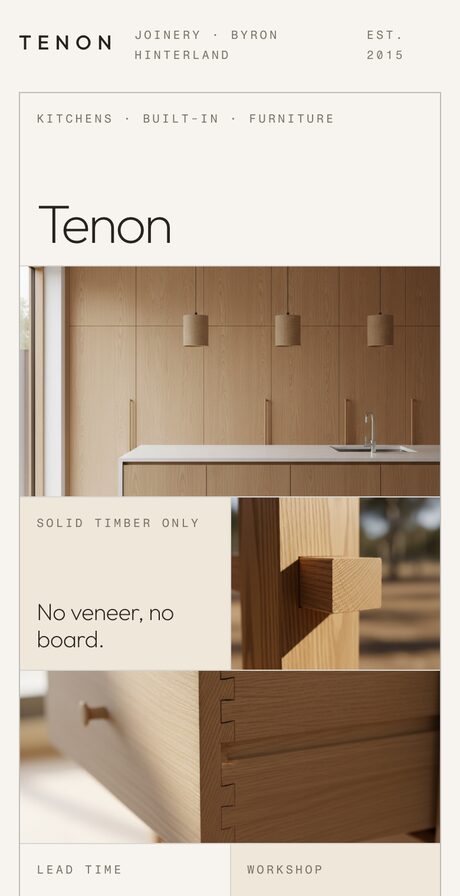 Tenon website on a phone